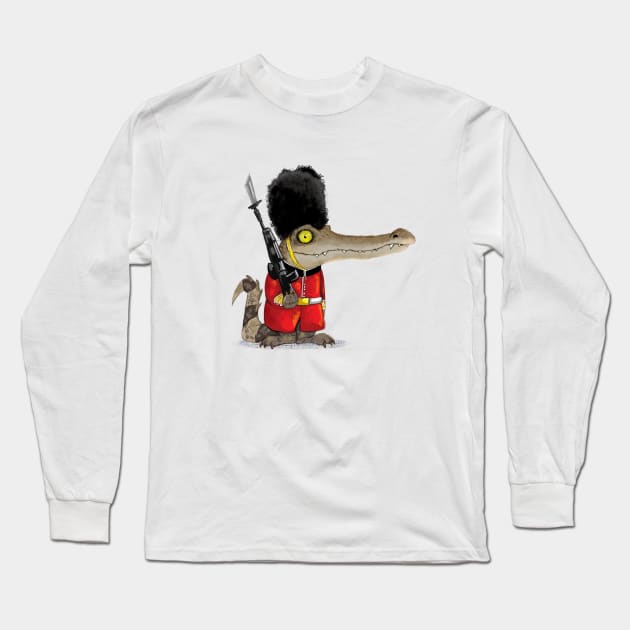 Crocodile Guard Long Sleeve T-Shirt by ArtByJamesPowell